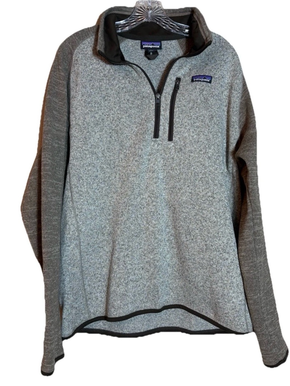 Patagonia Men's 1/4 Zip Fleece Pullover Better Sweater, Large, Gray, Long Sleeve